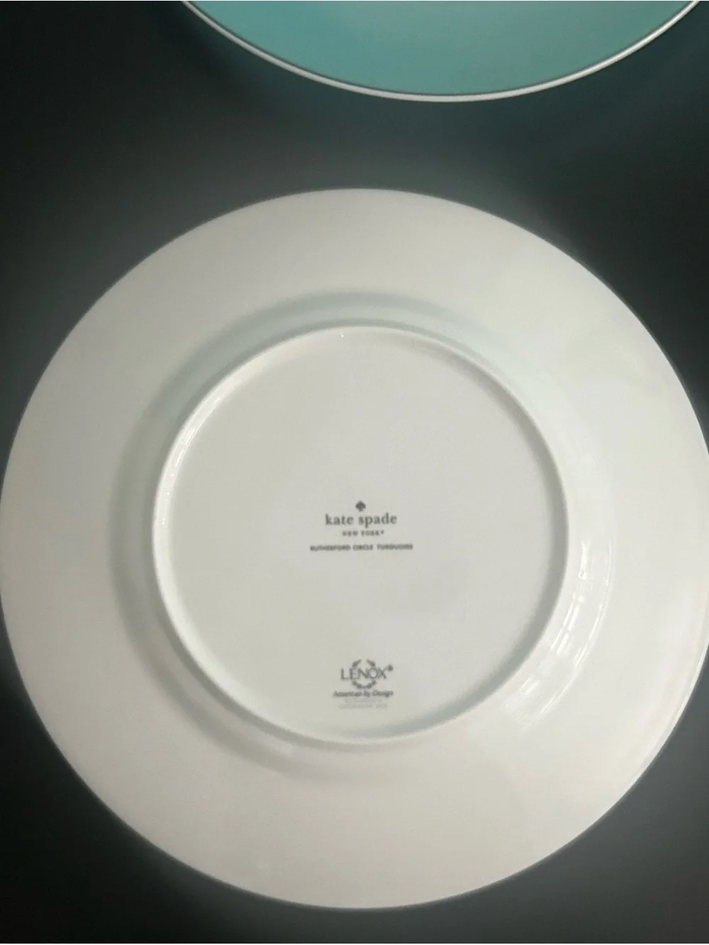 Set 2 Kate Spade Lenox RUTHERFORD CIRCLE TURQUOISE 9 ½” Luncheon Plate: MINT